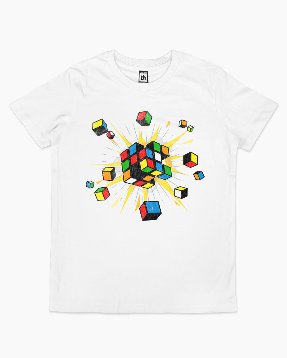 Exploding Cube Kids T-Shirt Australia Online #colour_white