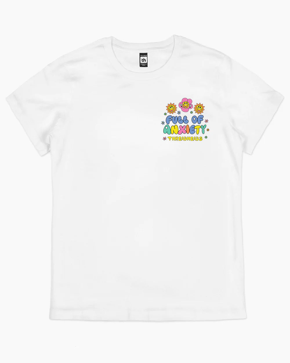 Full of Anxiety T-Shirt Australia Online #colour_white