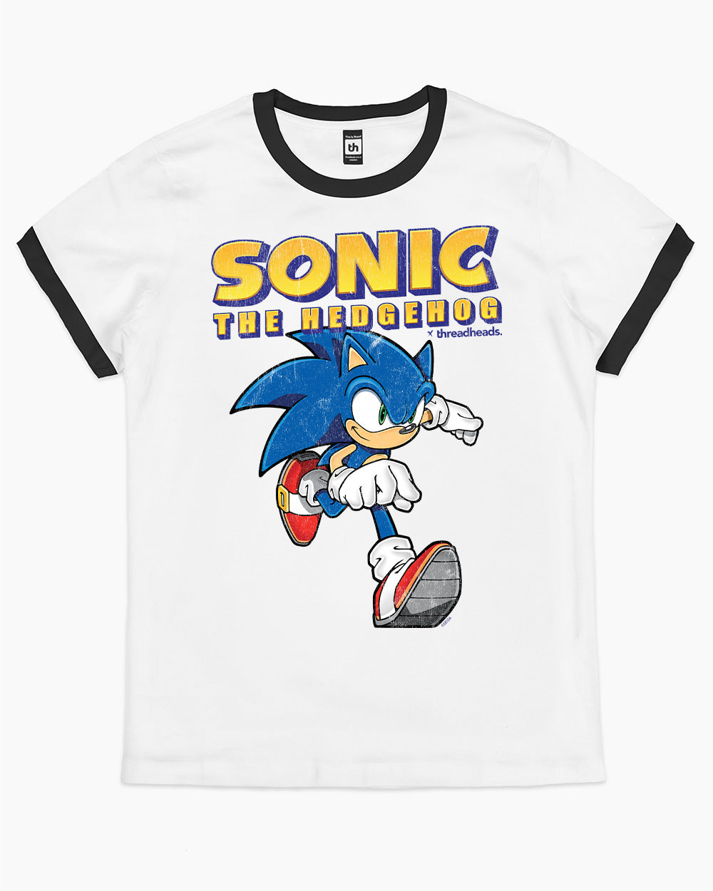 Sonic On The Move T-Shirt Australia Online #colour_black ringer