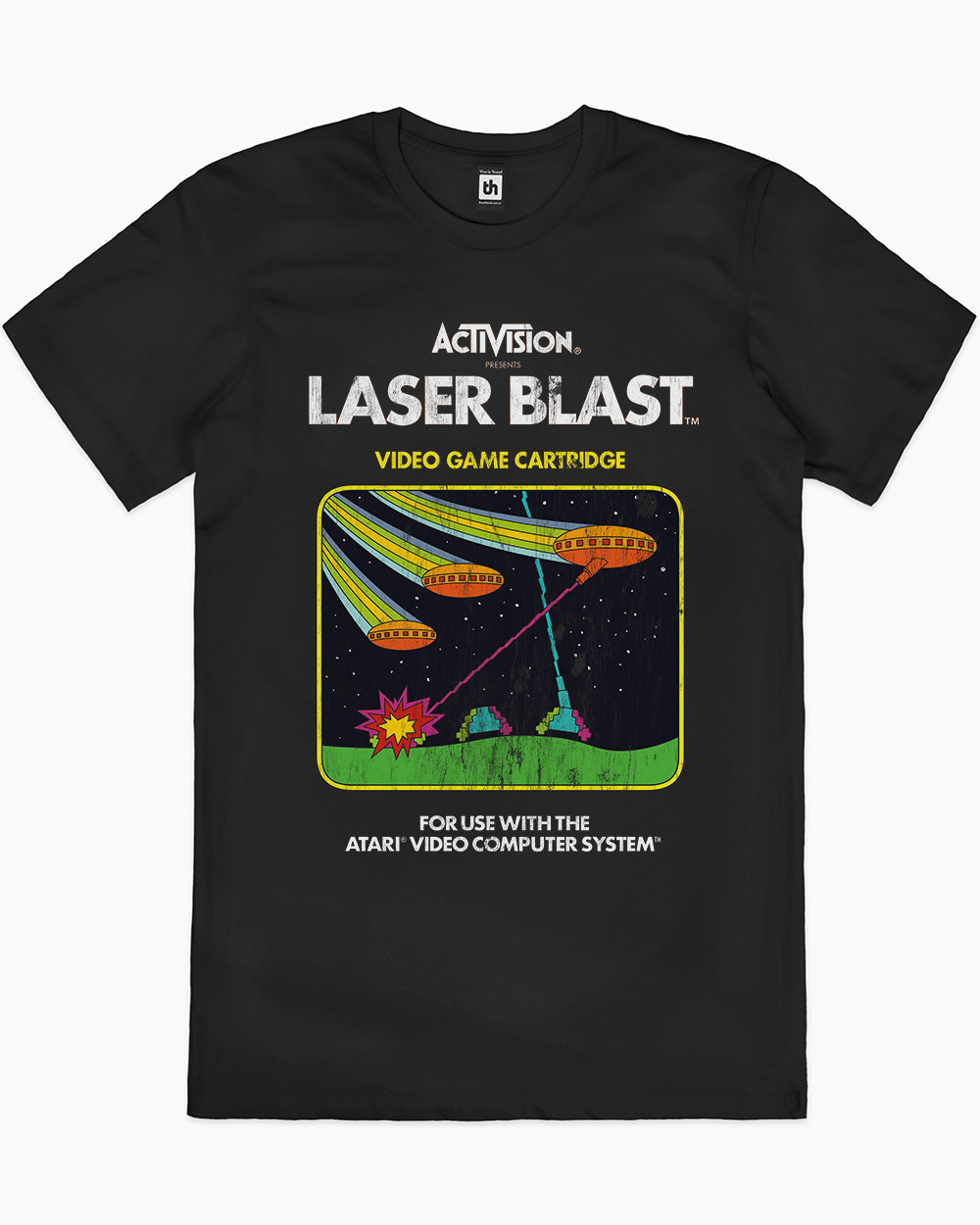 Laser Blast Vintage T-Shirt Australia Online #colour_black