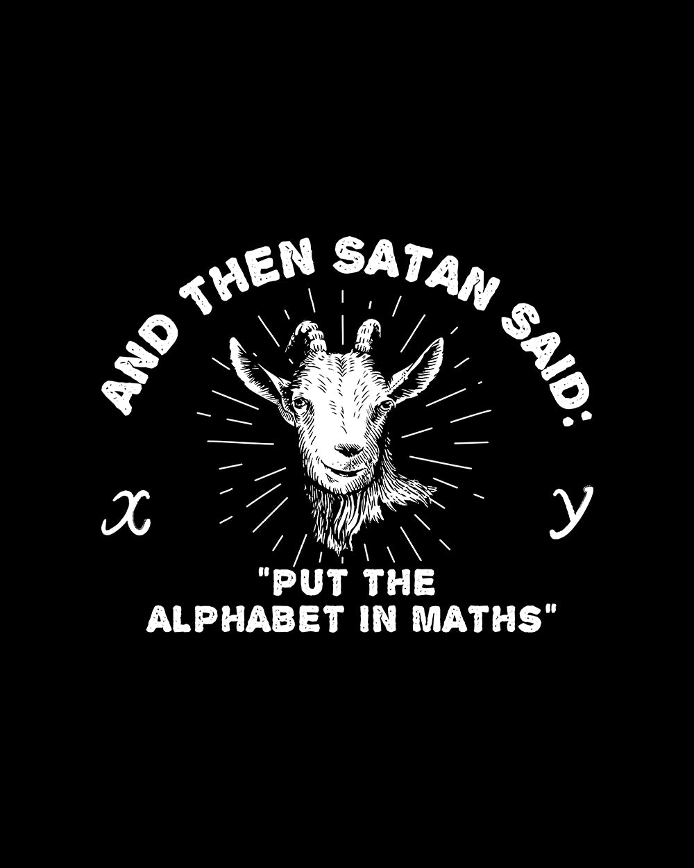 Satan Puts the Alphabet in Maths T-Shirt Australia Online #colour_black