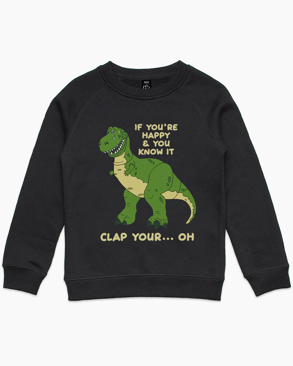 Clap Your Hands Dinosaur Kids Sweater Australia Online #colour_black