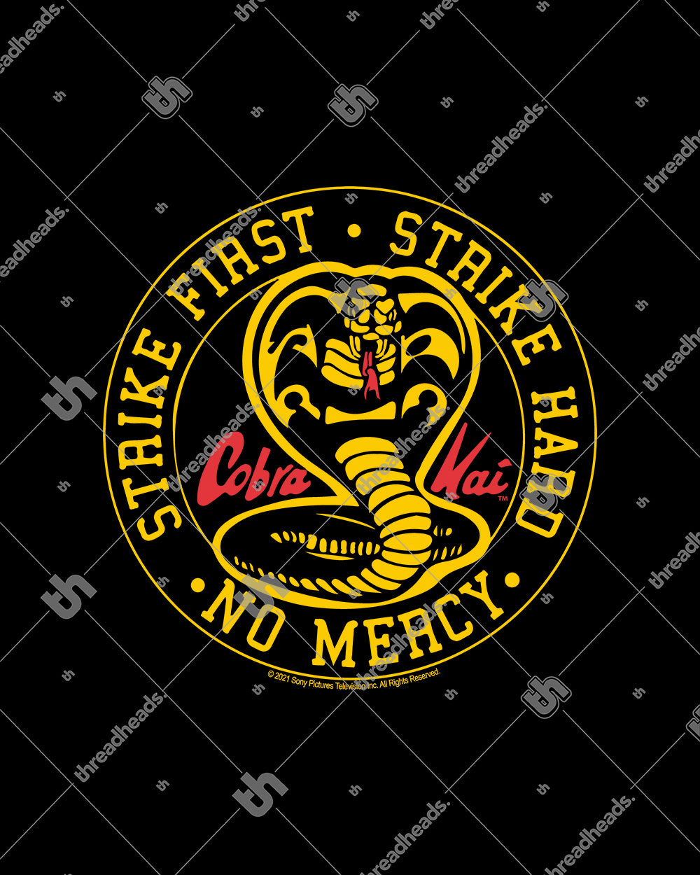 Cobra Kai No Mercy Icon T-Shirt Australia Online #colour_black
