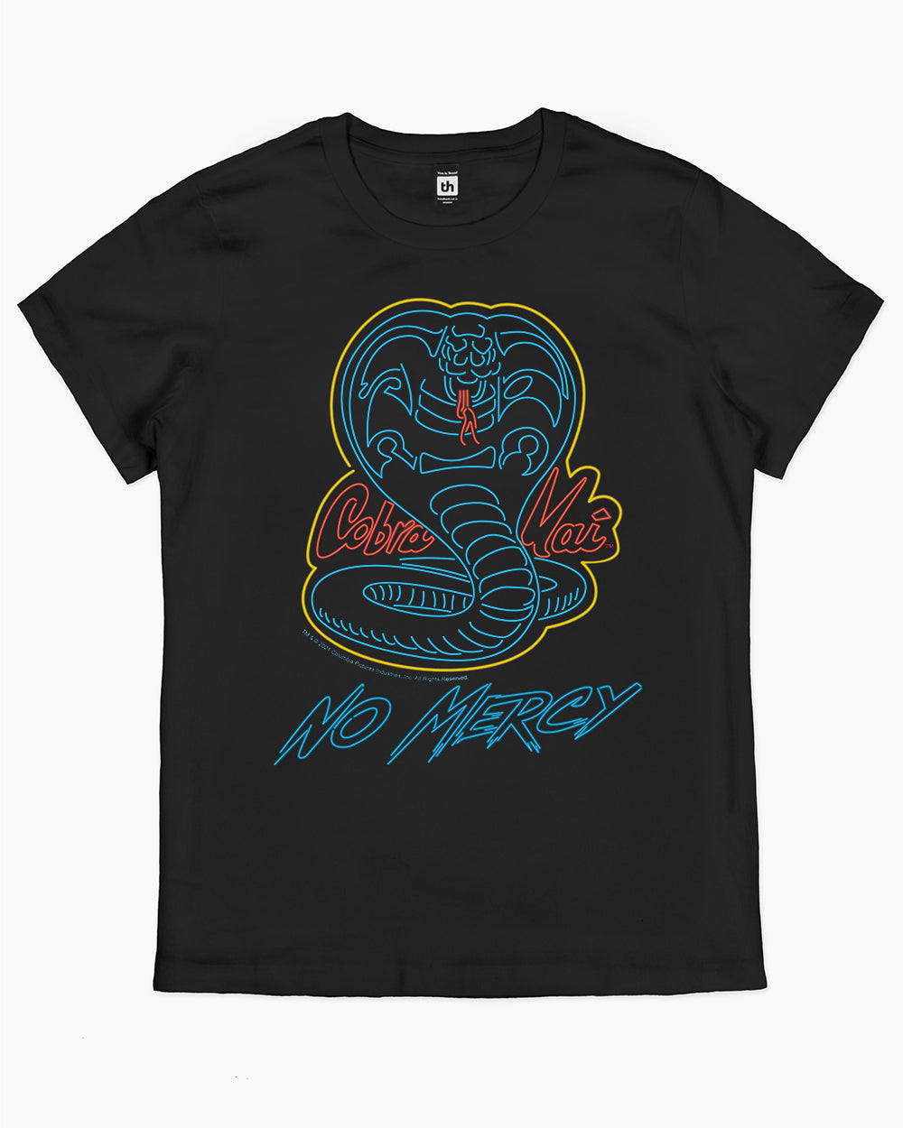 Cobra Kai No Mercy Neon T-Shirt Australia Online #colour_black
