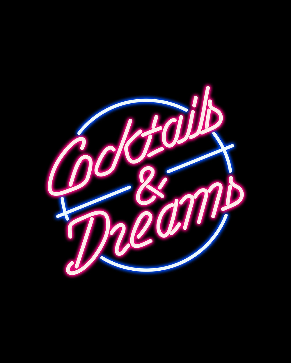 Cocktails and Dreams T-Shirt Australia Online #colour_black