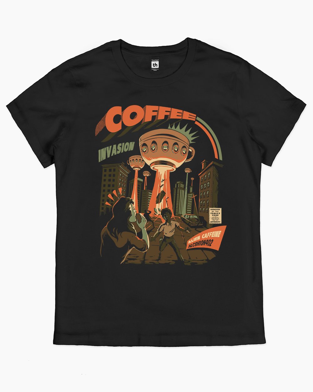 Coffee Invasion T-Shirt Australia Online #colour_black