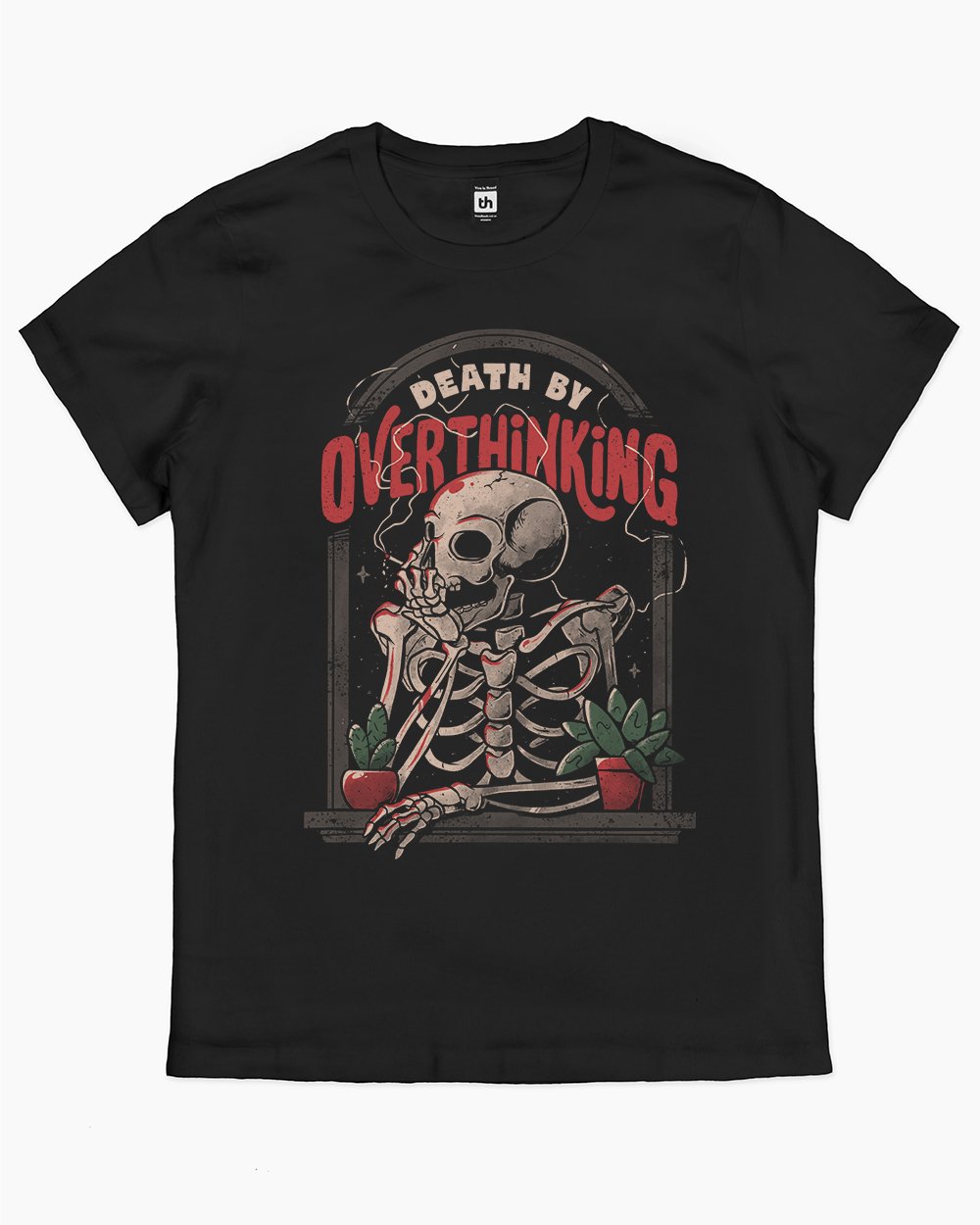 Death By Overthinking T-Shirt Australia Online #colour_black