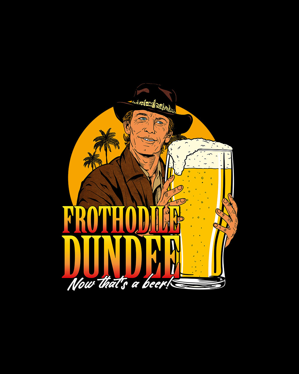 Frothodile Dundee T-Shirt Australia Online #colour_black