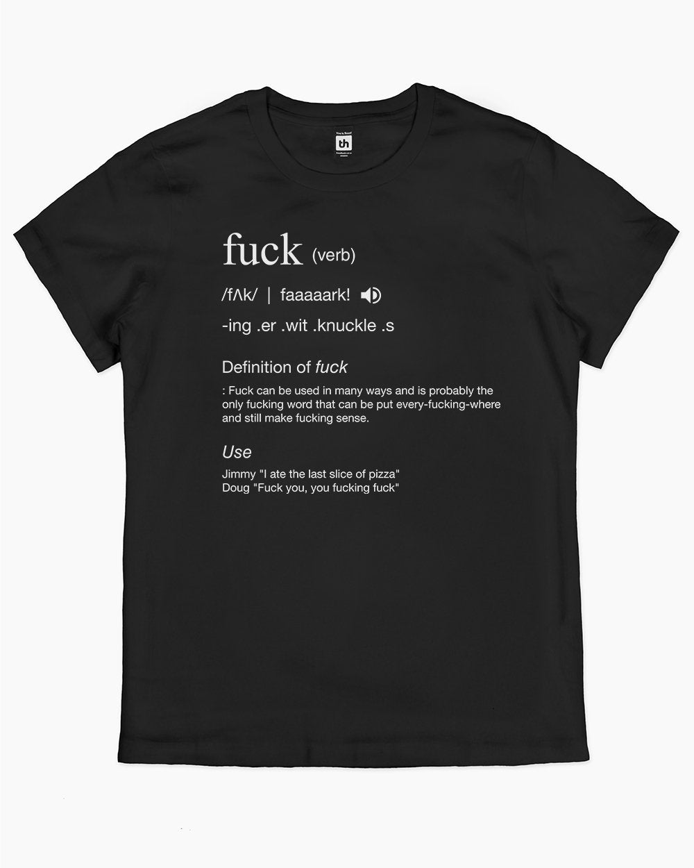 Fuck Dictionary Definition T-Shirt Australia Online #colour_black
