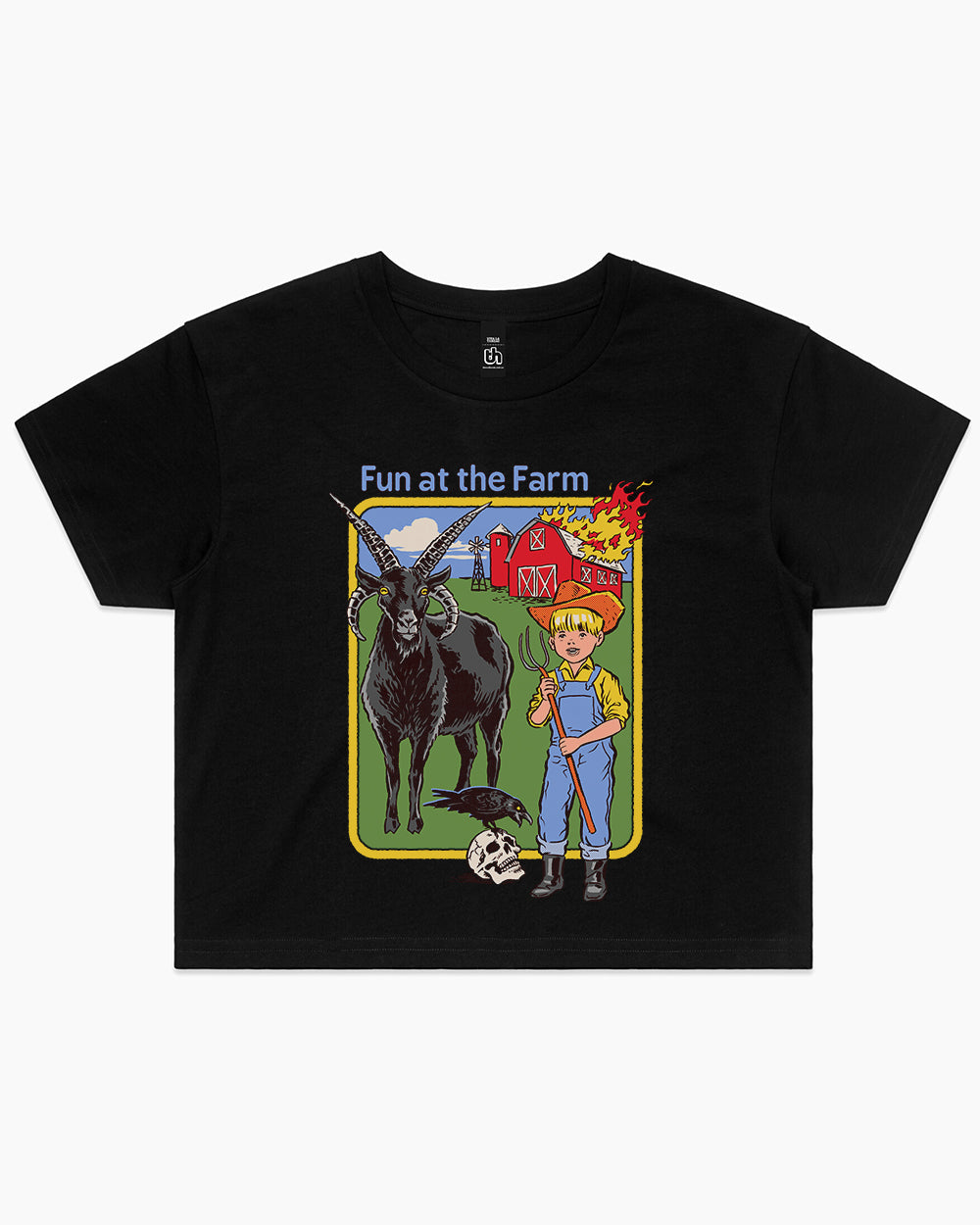 Fun at the Farm Crop Tee Australia Online #colour_black