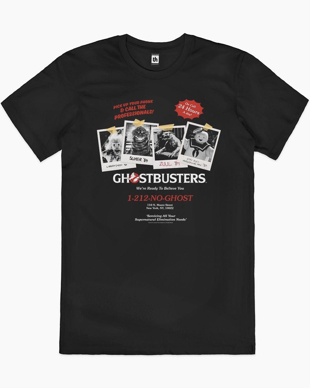 Ghostbusters Call The Professionals T-Shirt Australia Online #colour_black