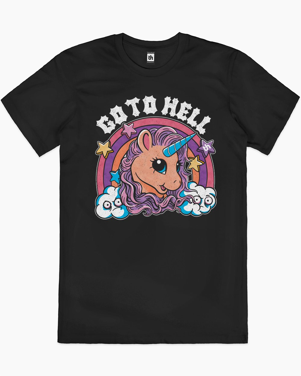 Go to Hell Unicorn T-Shirt Australia Online #colour_black