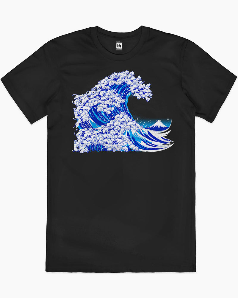 Kanagawa Cat Wave T-Shirt | Japan Aesthetic T-Shirt Australia