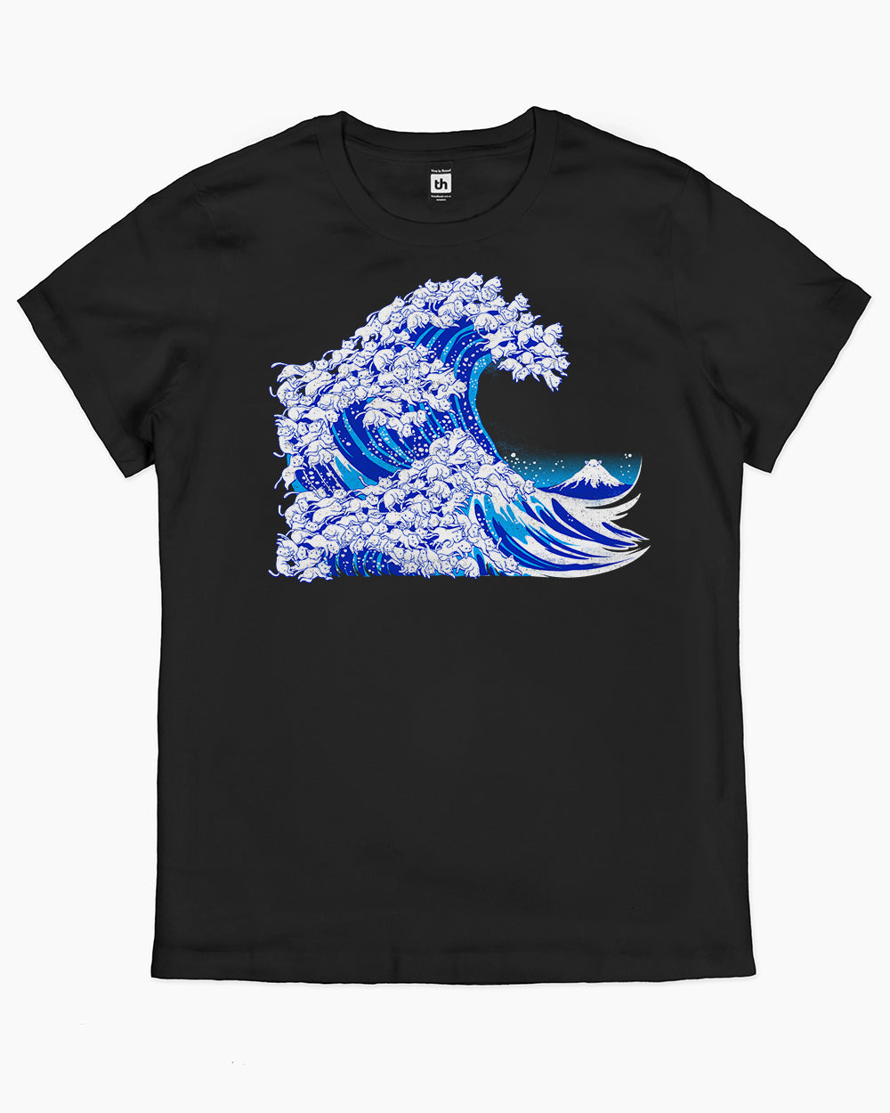 Kanagawa Cat Wave T-Shirt Australia Online #colour_black