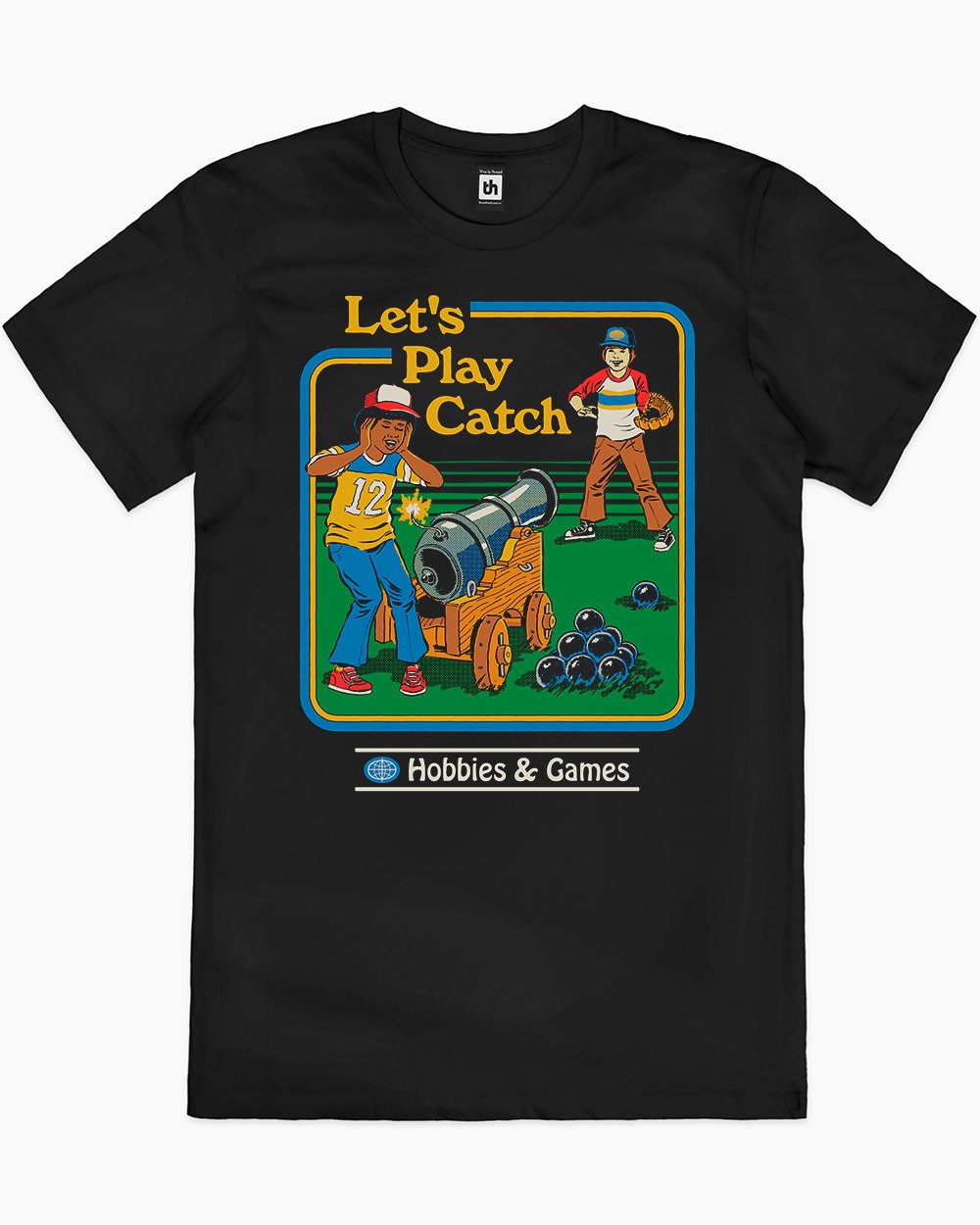 Let's Play Catch T-Shirt Australia Online #colour_black