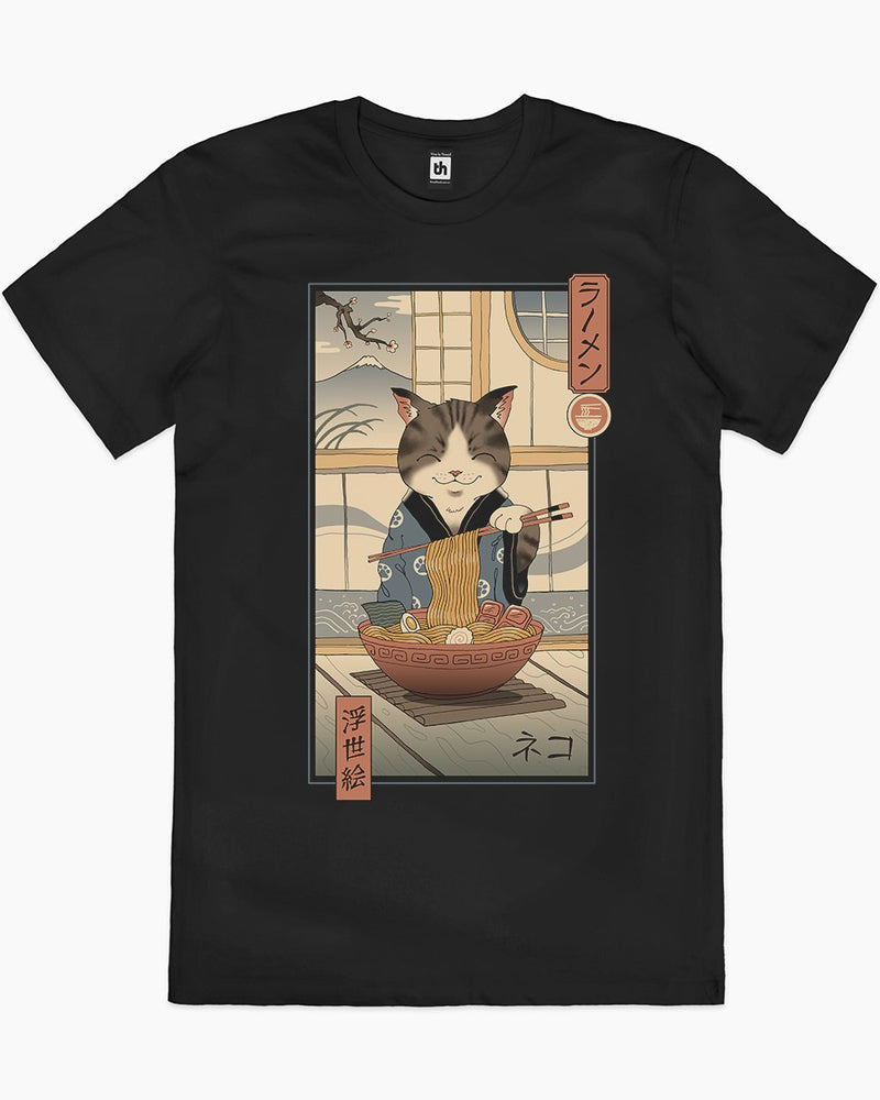 Neko Ramen Ukiyo-e T-Shirt | Designed by Vincent Trinidad Art Australia