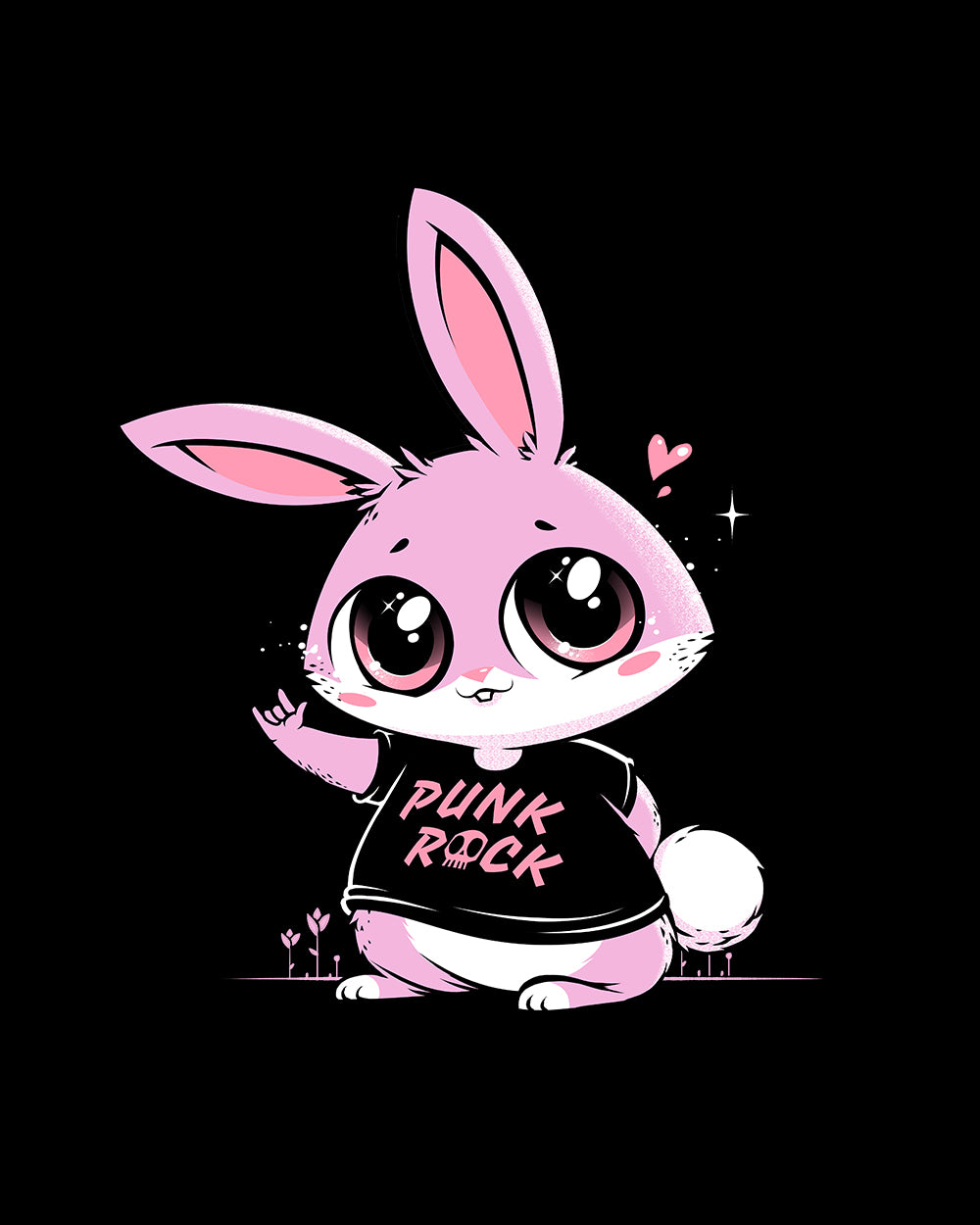 Punk Rock Bunny Kids T-Shirt Australia Online #colour_black