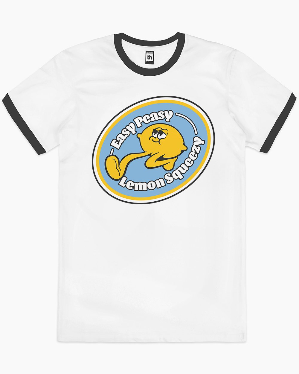 Easy Peasy Lemon Squeezy T-Shirt Australia Online #colour_black ringer