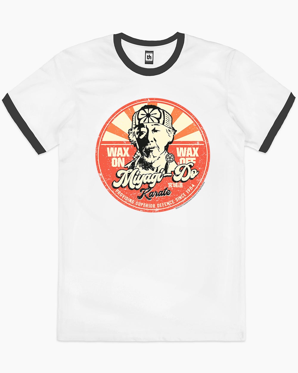 Miyagi Wax On Wax Off T-Shirt Australia Online #colour_black ringer