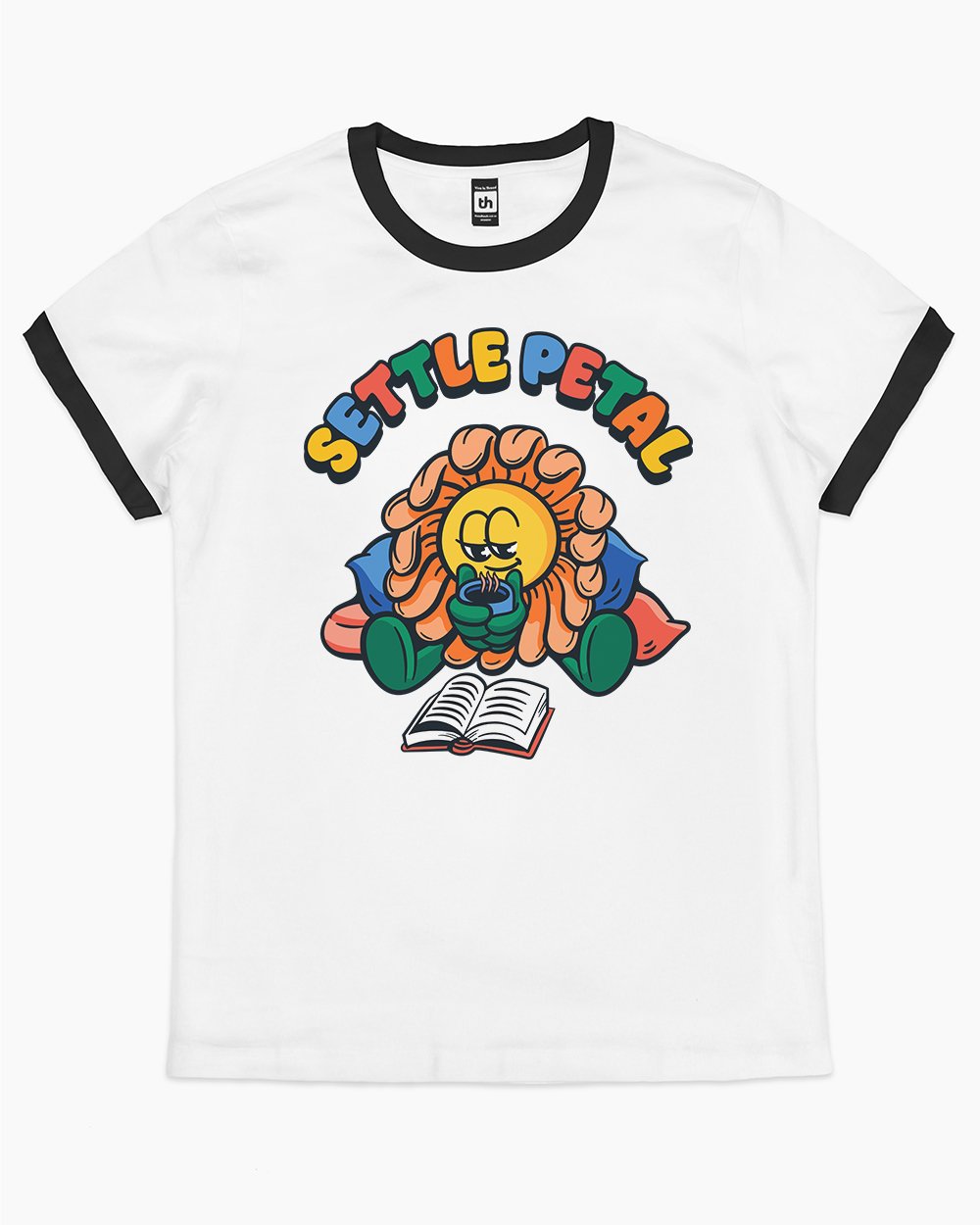 Settle Petal T-Shirt Australia Online #colour_black ringer
