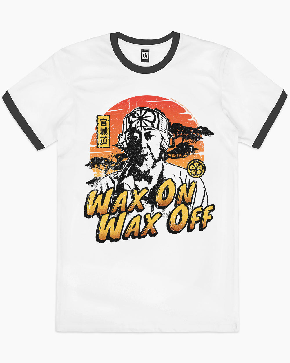 Wax On Wax Off T-Shirt Australia Online #colour_black ringer