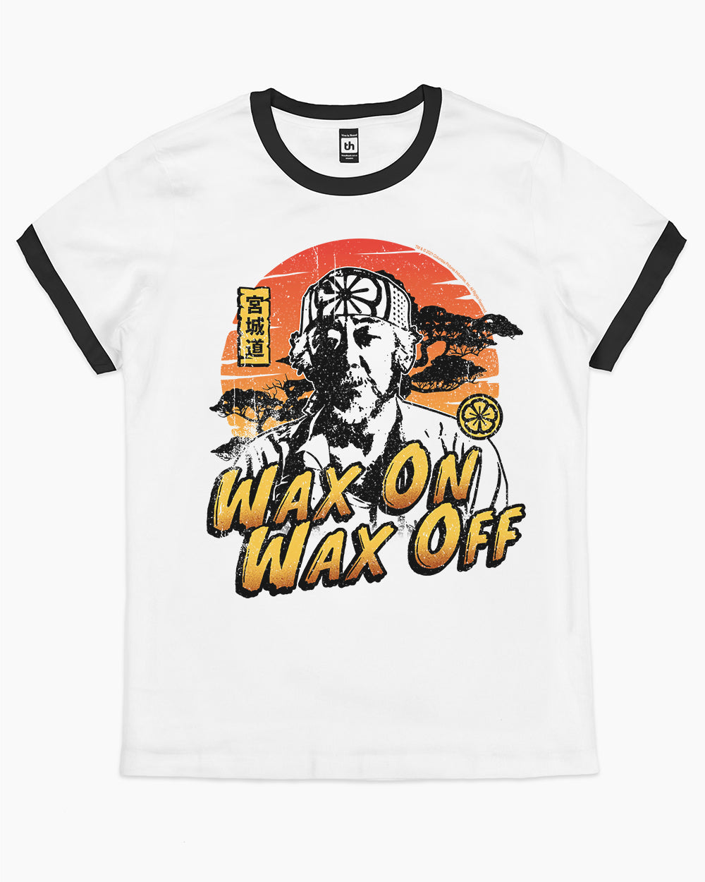Wax On Wax Off T-Shirt Australia Online #colour_black ringer
