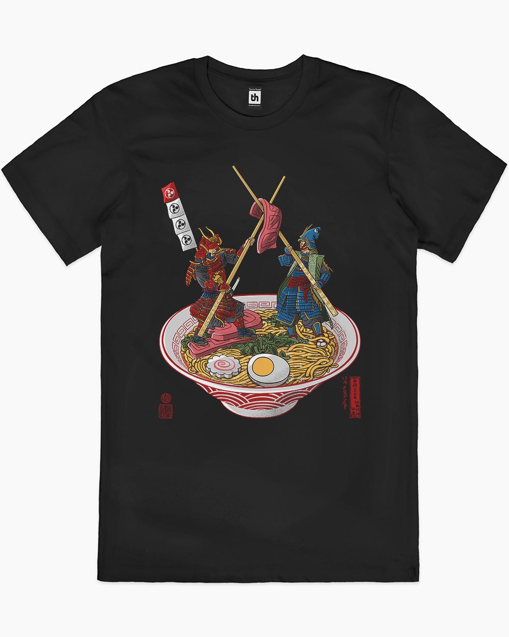 Samurai Duel over Ramen T-Shirt Australia Online #colour_black