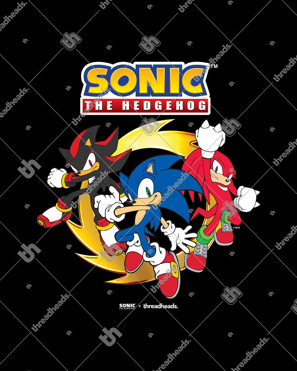 Sonic Has a Posse T-Shirt Australia Online #colour_black