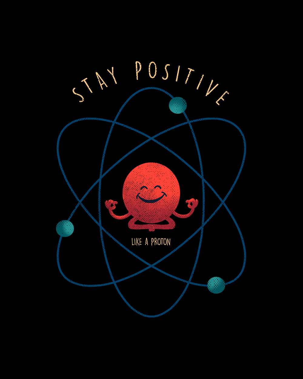 Stay Positive - Atom T-Shirt Australia Online #colour_black