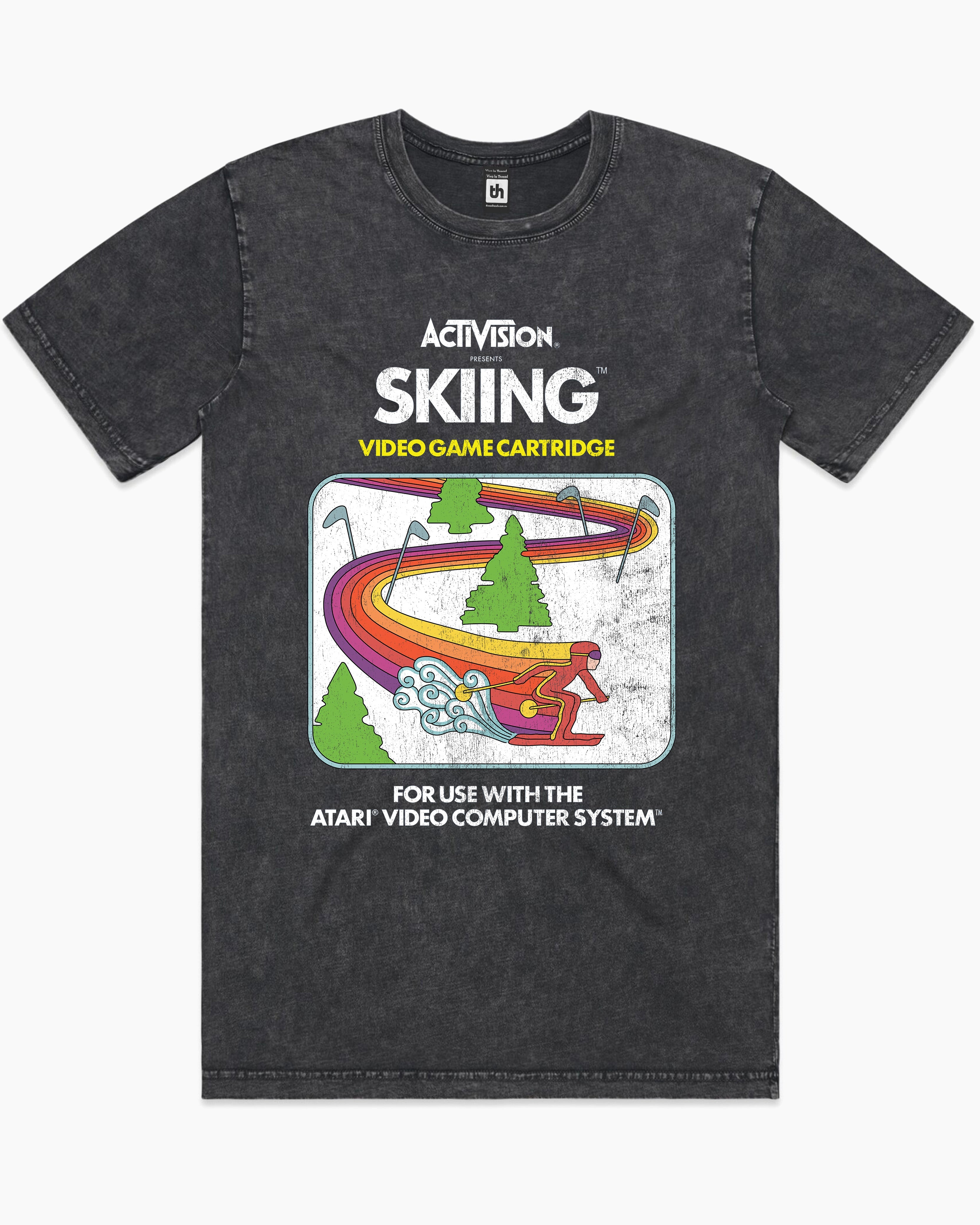 Skiing Vintage Stonewash Tee Australia Online #colour_black stone