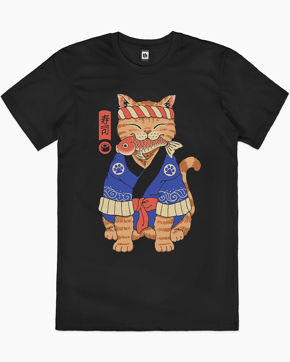 Sushi Meowster T-Shirt Australia Online #colour_black