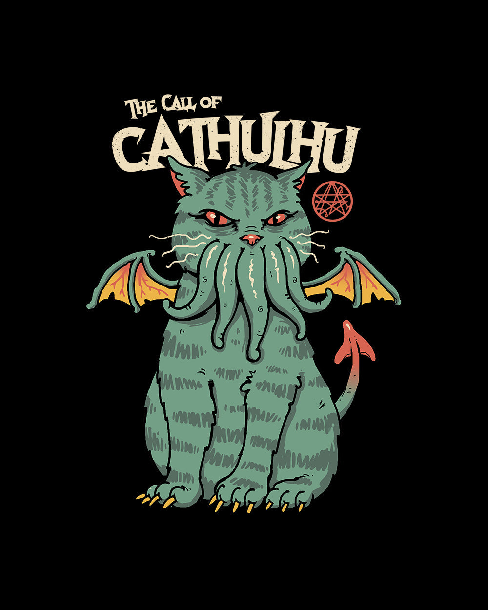 The Call of Cathulhu T-Shirt Australia Online #colour_black