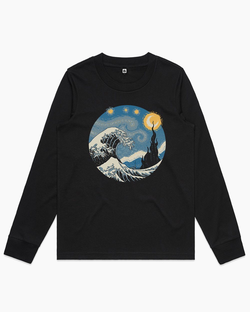 The Great Starry Wave Long Sleeve Australia Online #colour_black