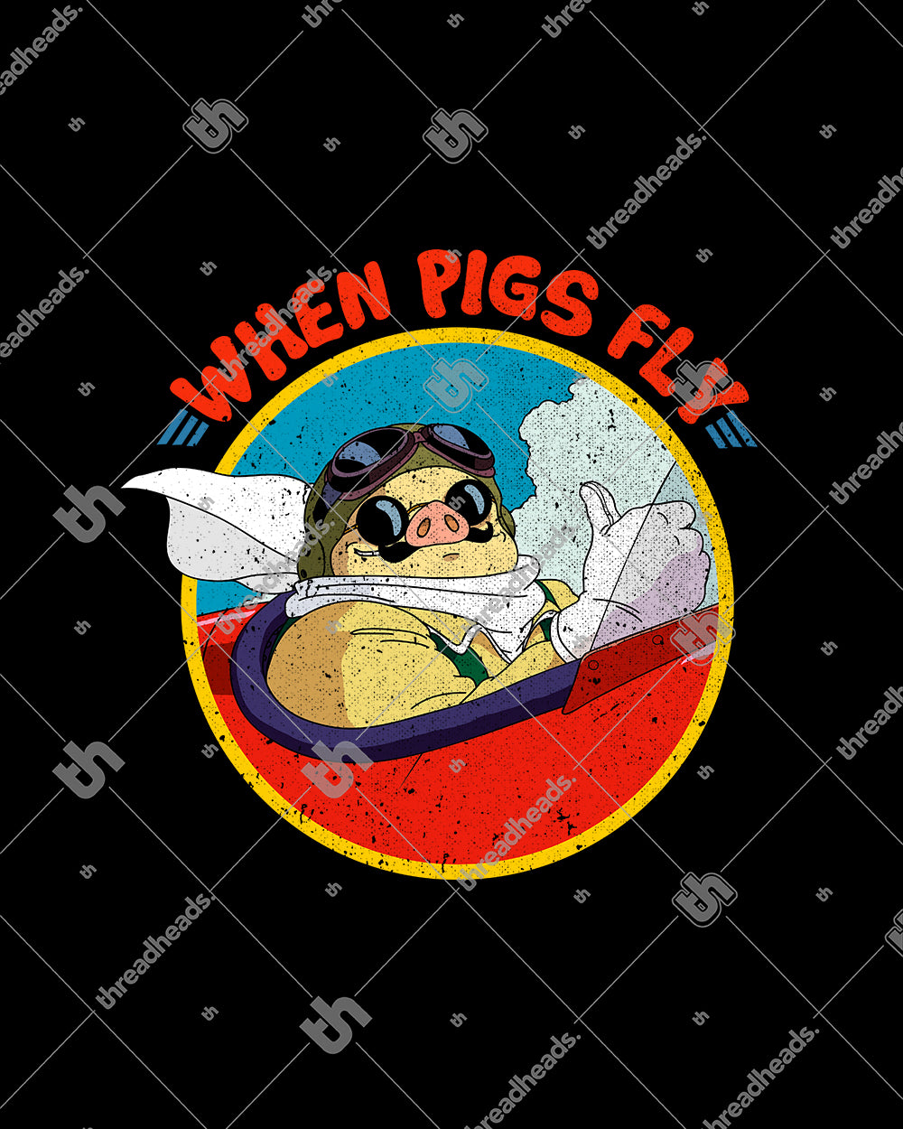When Pigs Fly T-Shirt Australia Online #colour_black
