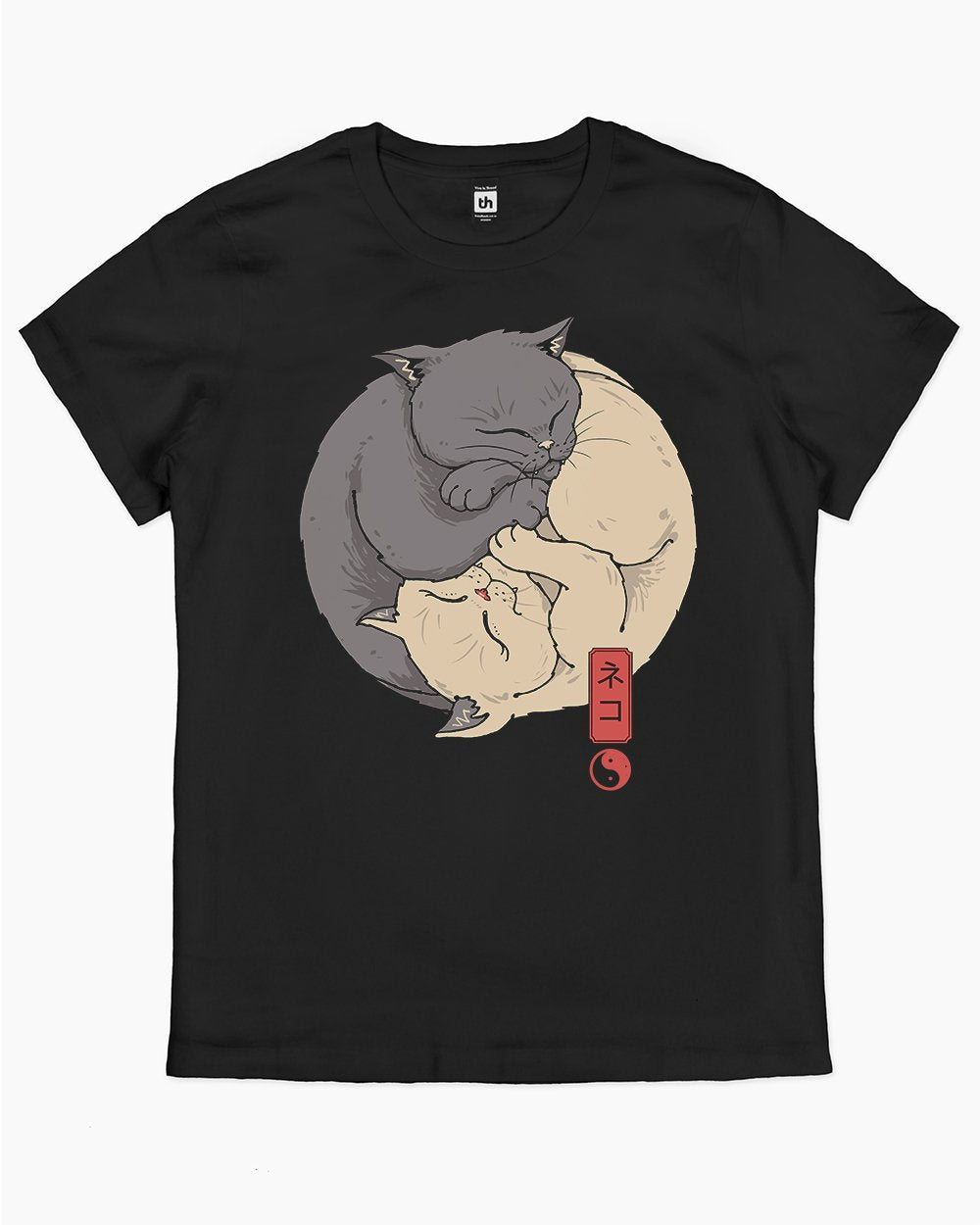 Yin Yang Cats T-Shirt Australia Online #colour_black