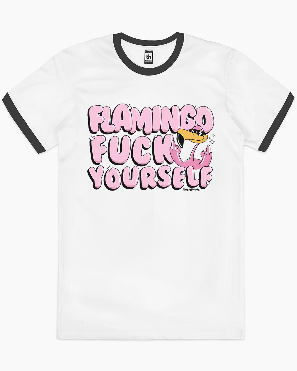 Flamingo Fuck Yourself T-Shirt Australia Online #colour_black ringer