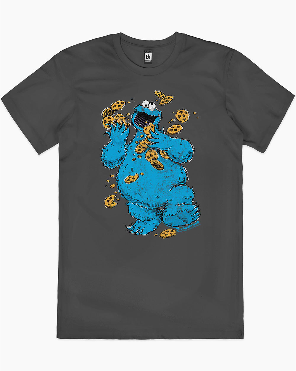 Cookie Monster Om Nom Nom T-Shirt Australia Online #colour_coal