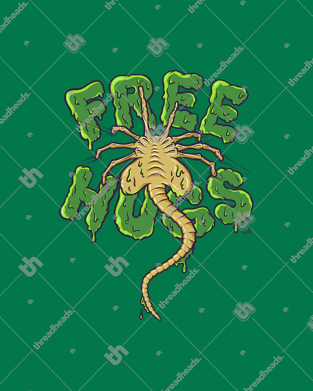 Free Hugs Xenomorph T-Shirt Australia Online #colour_green