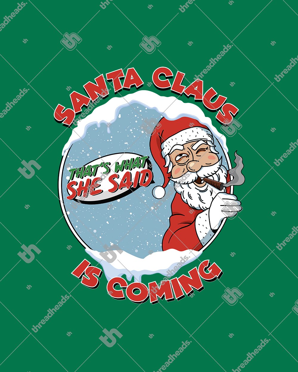 Santa is Coming T-Shirt Australia Online #colour_green