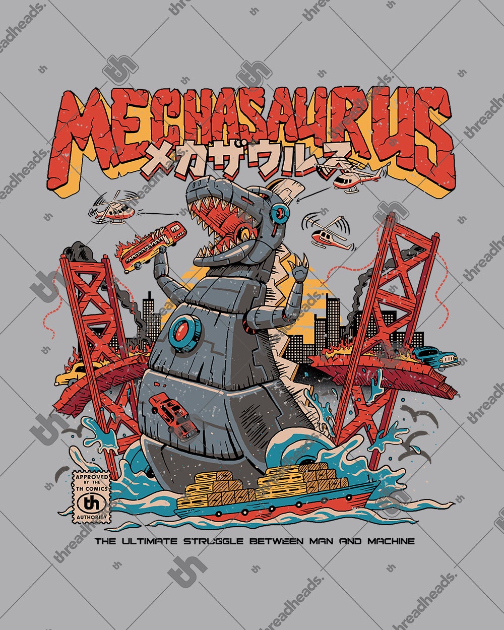 Mechasaurus Kids T-Shirt Australia Online #colour_grey