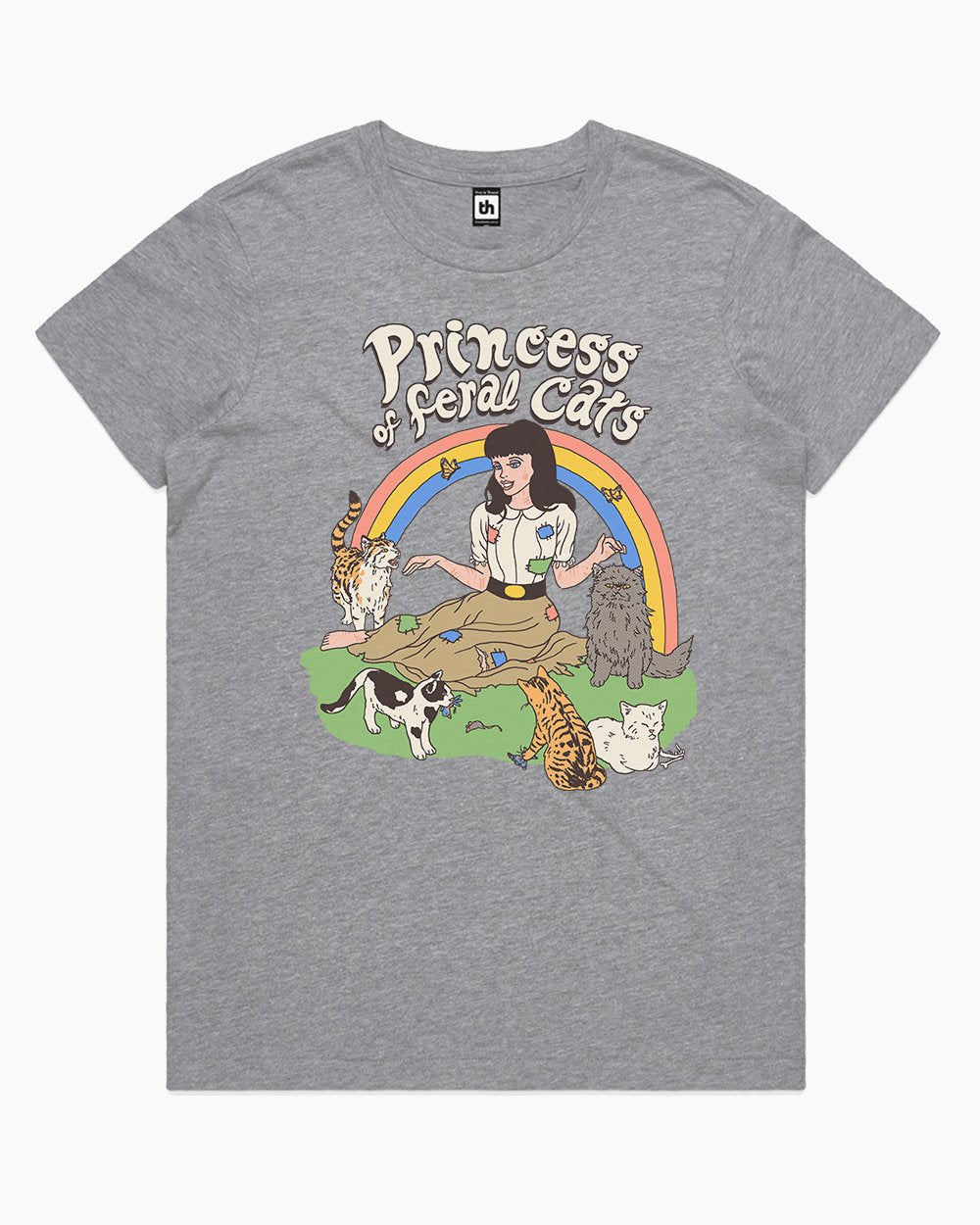 Princess of Feral Cats T-Shirt Australia Online #colour_grey