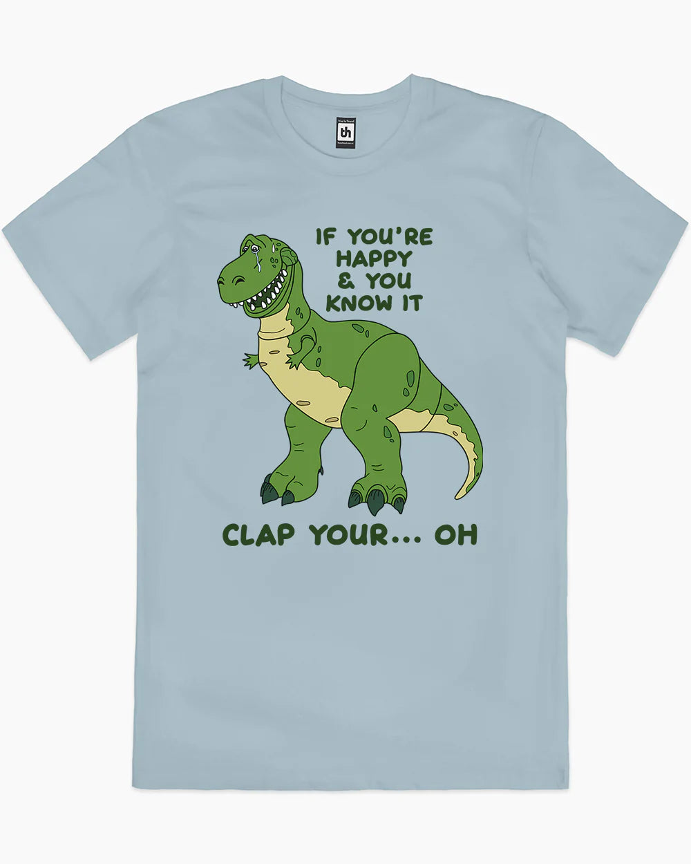 Clap Your Hands Dinosaur T-Shirt Australia Online #colour_pale blue