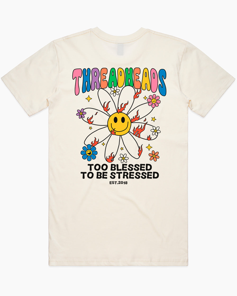 Too Blessed to be Stressed T-Shirt Australia Online #colour_natural