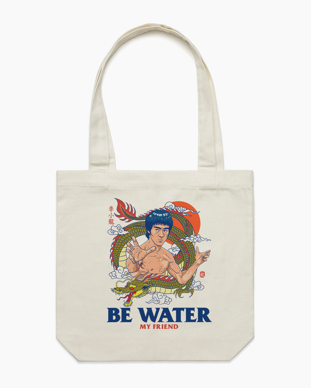 Bruce Lee Be Water Tote Bag Australia Online #colour_natural