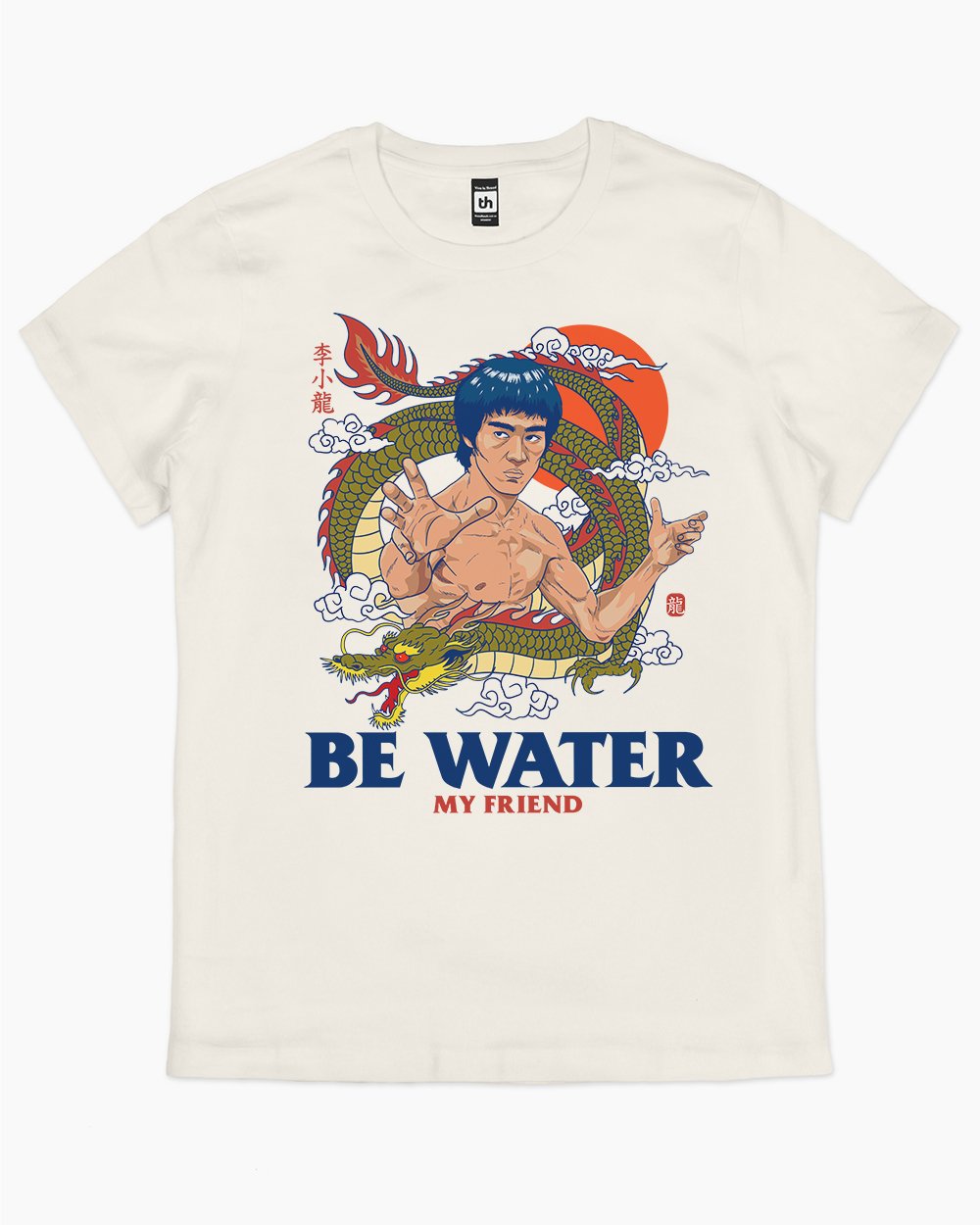 Bruce Lee Be Water T-Shirt Australia Online #colour_natural