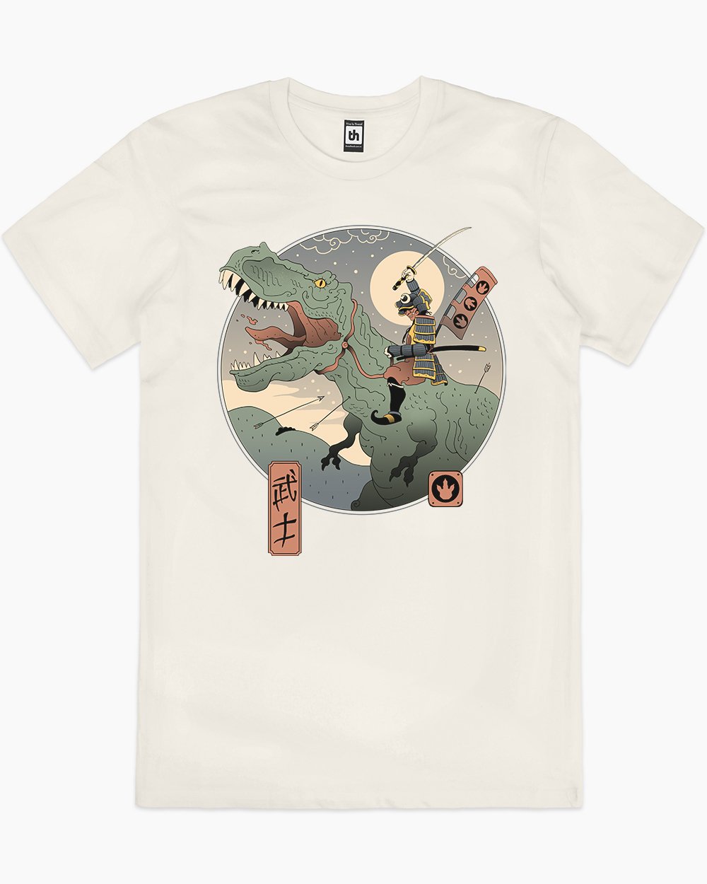 Jurassic Samurai T-Shirt Australia Online #colour_natural