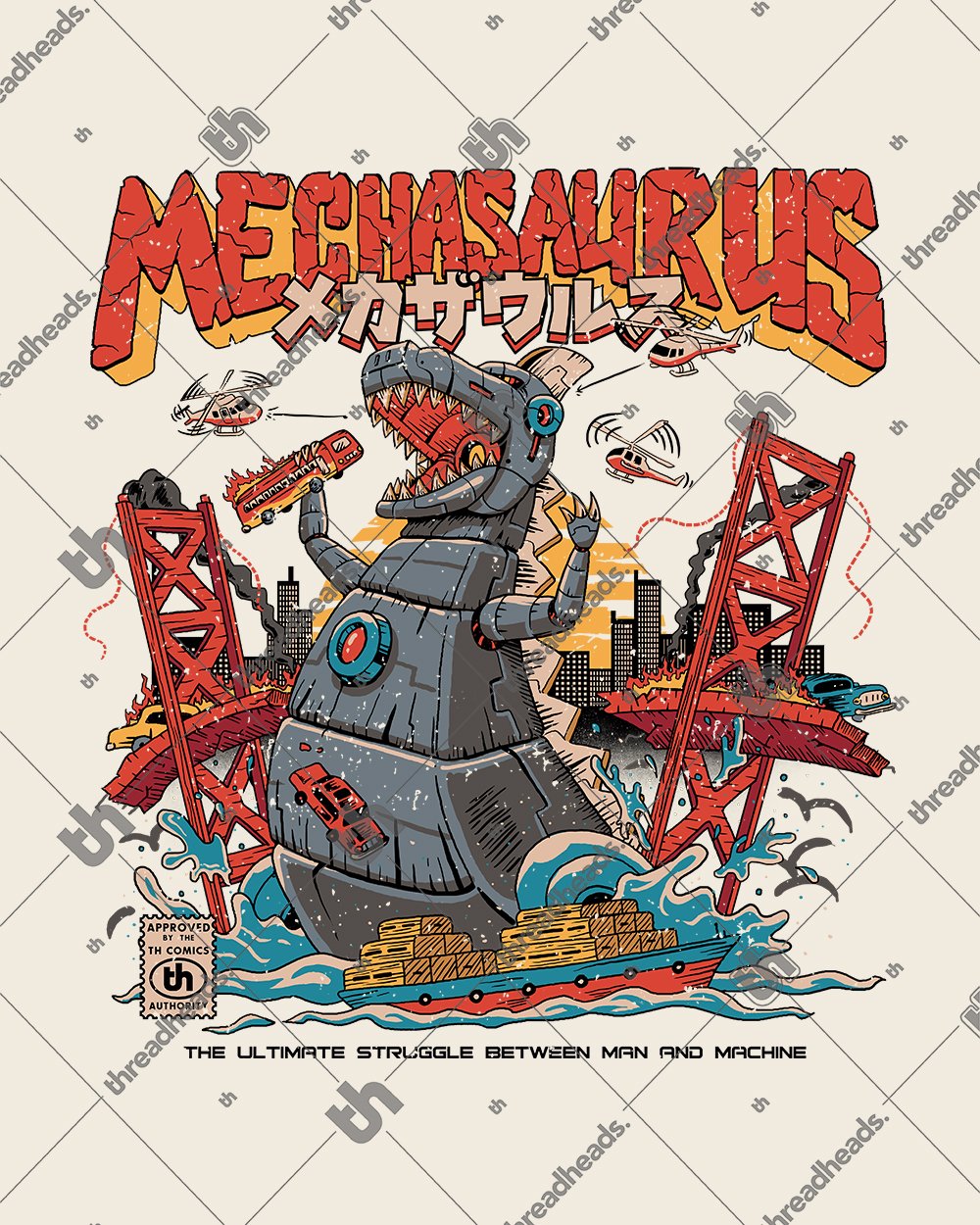 Mechasaurus T-Shirt Australia Online #colour_natural