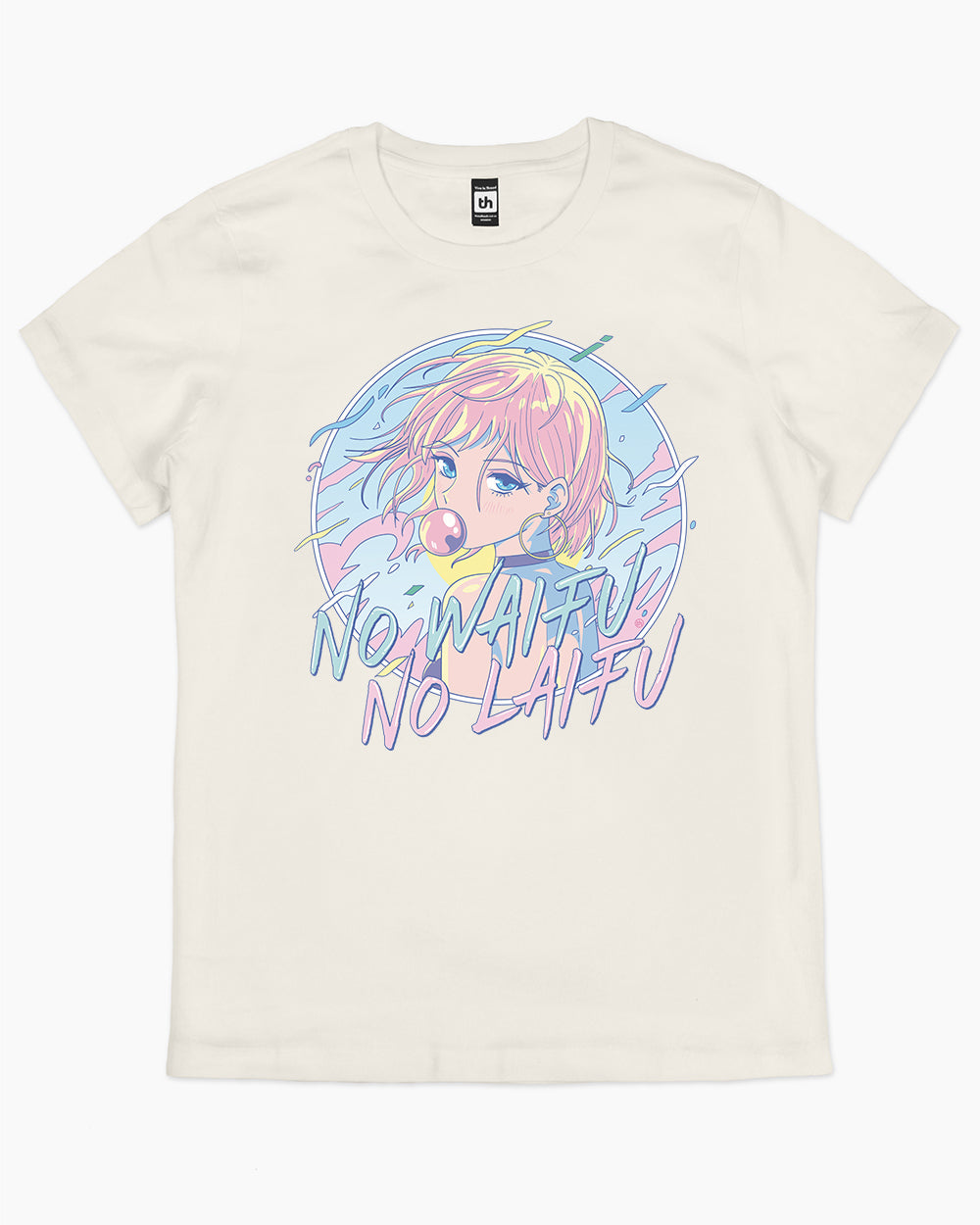 No Waifu No Laifu T-Shirt Australia Online #colour_natural
