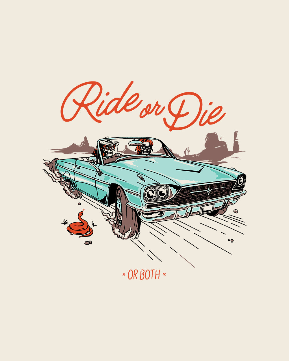 Ride or Die or Both T-Shirt Australia Online #colour_natural