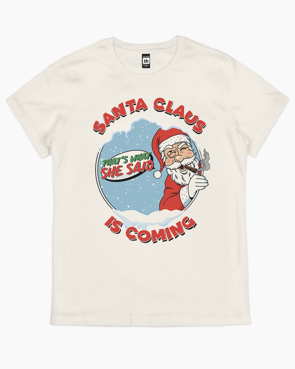 Santa is Coming T-Shirt Australia Online #colour_natural